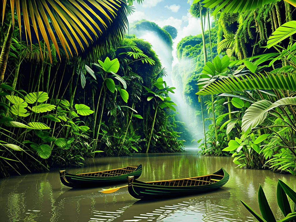 Amazon river rowboat jungle,